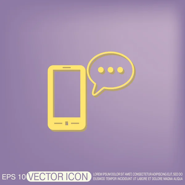 Smartphone with cloud of speaking dialogue. — Stock Vector