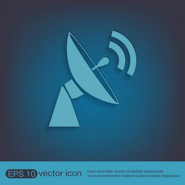 Satelliet schotel pictogram. radar teken. — Stockvector