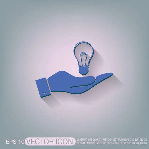 Hand holding  lightbulb. — Stock Vector