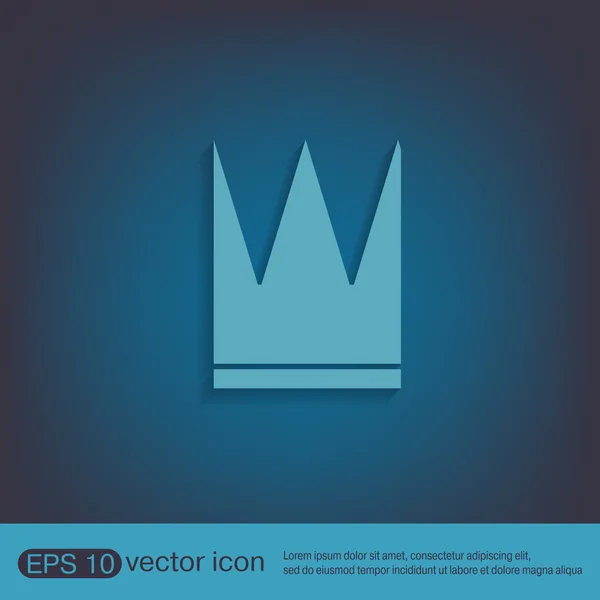 Crown icon on blue — Stock Vector