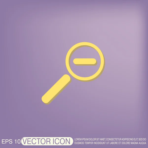 Pictogram met Vergrootglas vermindering — Stockvector