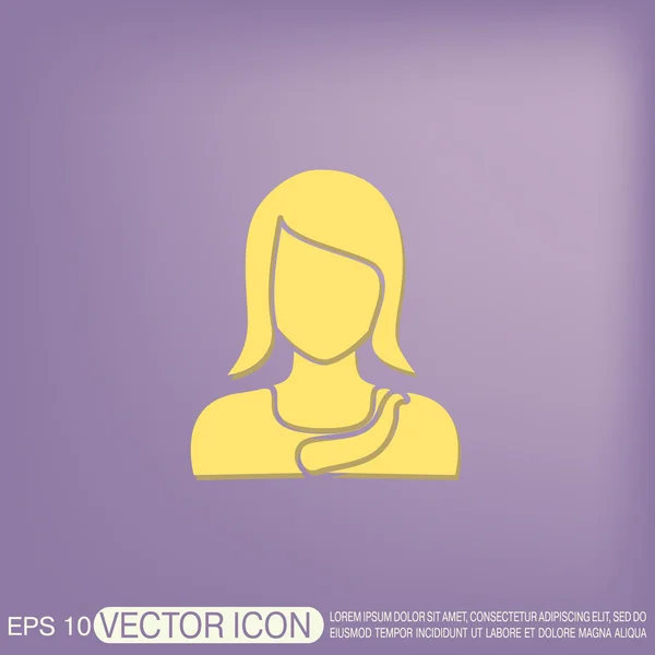 Vrouwelijke avatar pictogram — Stockvector