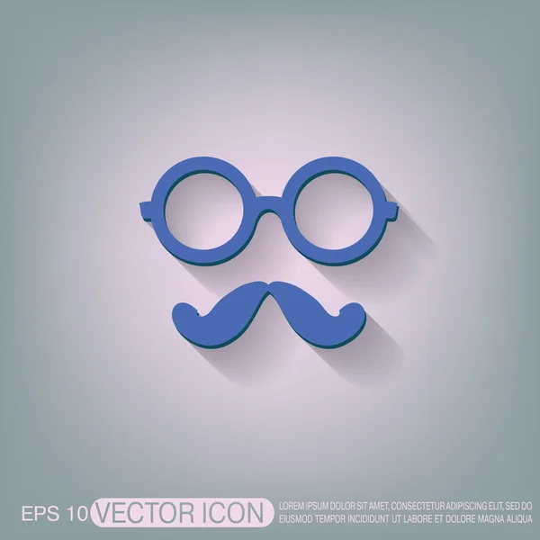 Snor en glazen. Hipster pictogram — Stockvector