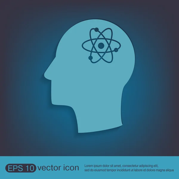 Man and his mind about the atom — Stock Vector