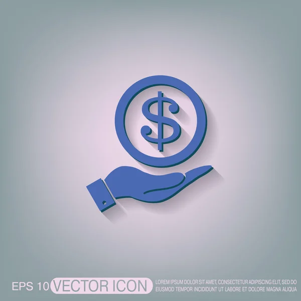 Hand holding a Dollar bill — Stock Vector