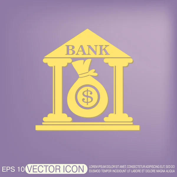 Pictogram bankgebouw — Stockvector