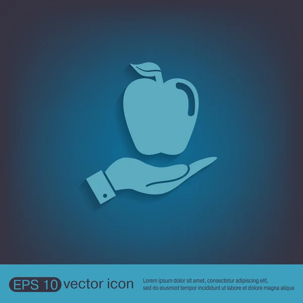 Manzana de mano — Vector de stock