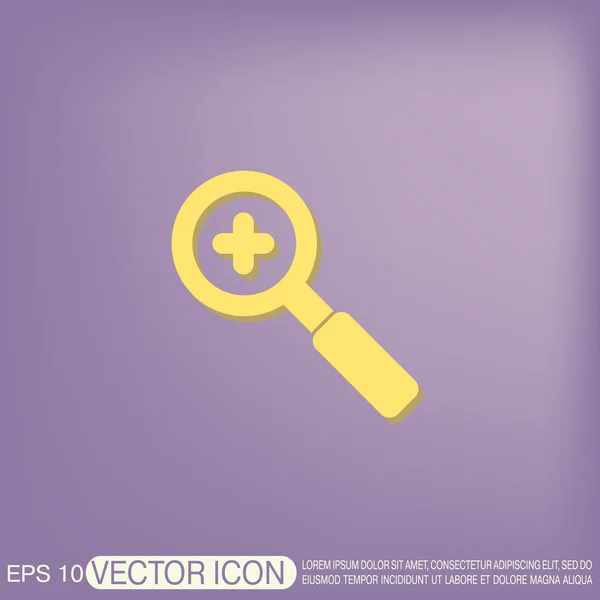 Pictogram met Vergrootglas verhoging — Stockvector