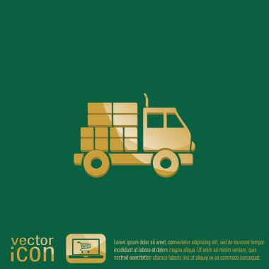 Kamyon. Lojistik simgesi. sembol