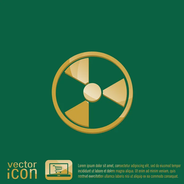 Icono de peligro nuclear — Vector de stock