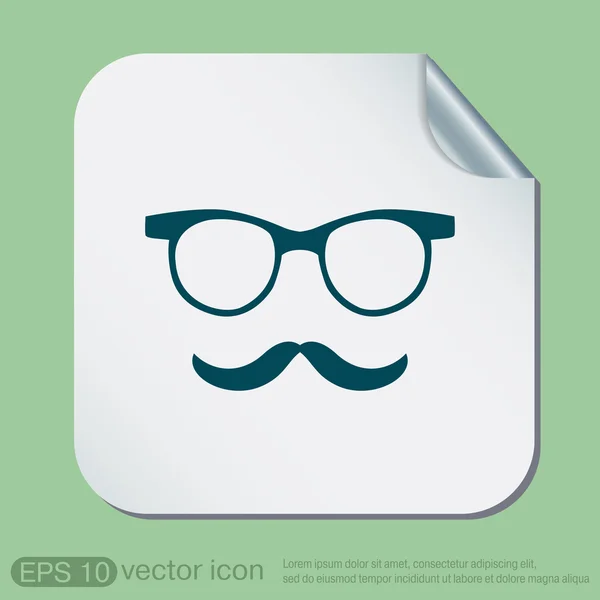 Snor en bril. hipster pictogram symbool — Stockvector