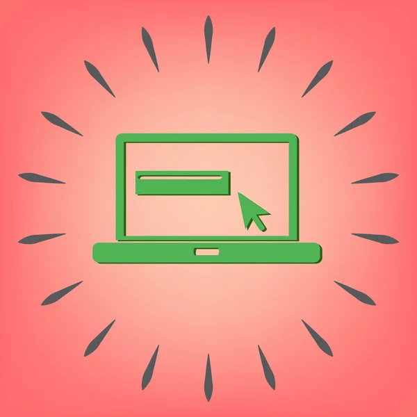 Laptop z symbolem strzałki sieci web — Wektor stockowy