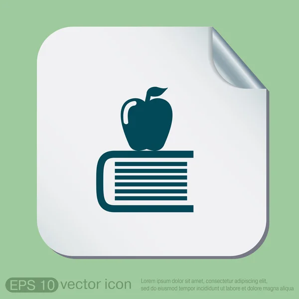 Libro con icono de manzana . — Archivo Imágenes Vectoriales
