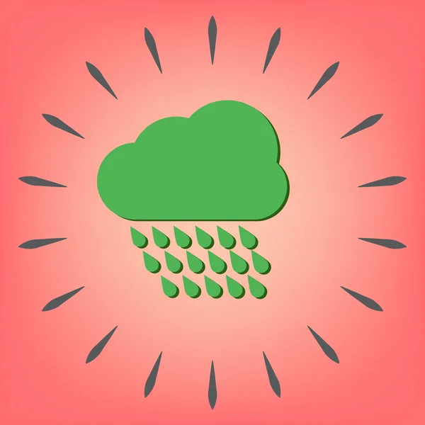 Wolkenregen. das Wettersymbol — Stockvektor