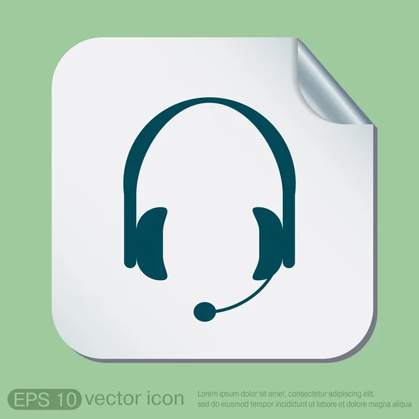 Customer support, headphone icon — Stock Vector