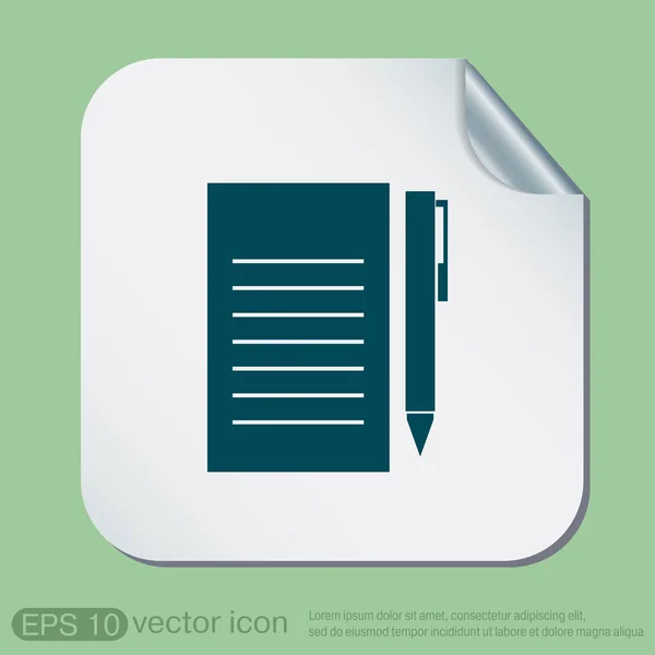 Sheet of paper with pen — Stock Vector