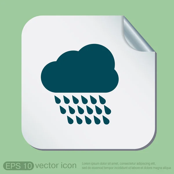 Lluvia de nubes. el icono del tiempo — Vector de stock