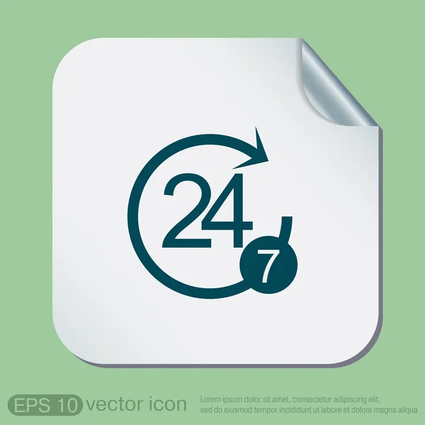 Abierto 24 horas y 7 días icono — Vector de stock