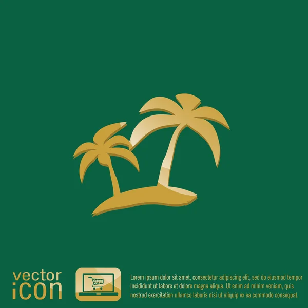 Symbol of the island with palm trees. — Stock Vector