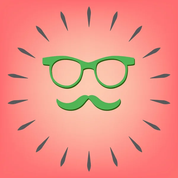 Mustache y gafas símbolo — Vector de stock