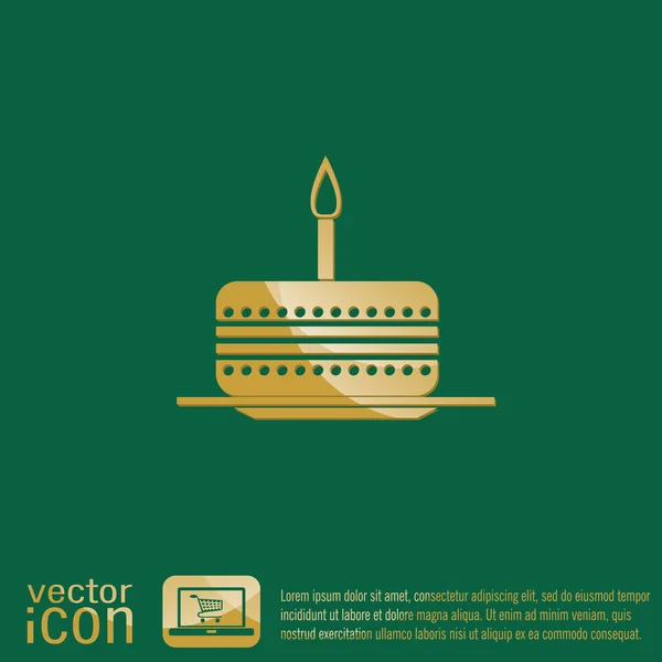 Verjaardag cake pictogram — Stockvector