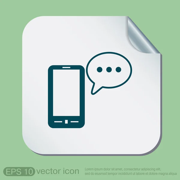 Smartphone avec nuage de dialogue . — Image vectorielle