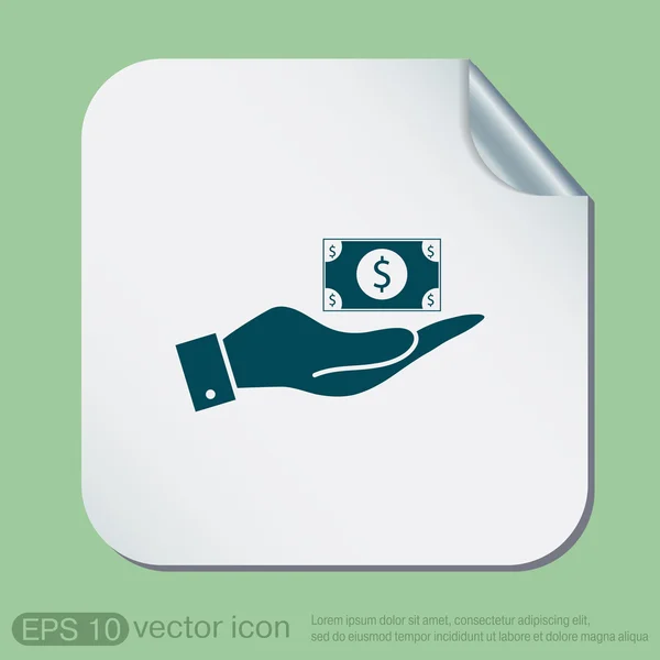 Hand holding a Dollar bill. — Stock Vector