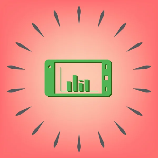 Smartphone con diagrama . — Archivo Imágenes Vectoriales