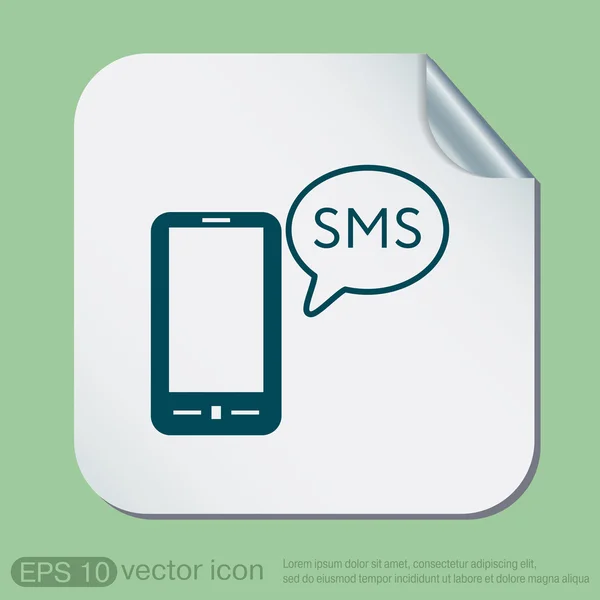 Smartphone with cloud of sms dialogue — Stock Vector