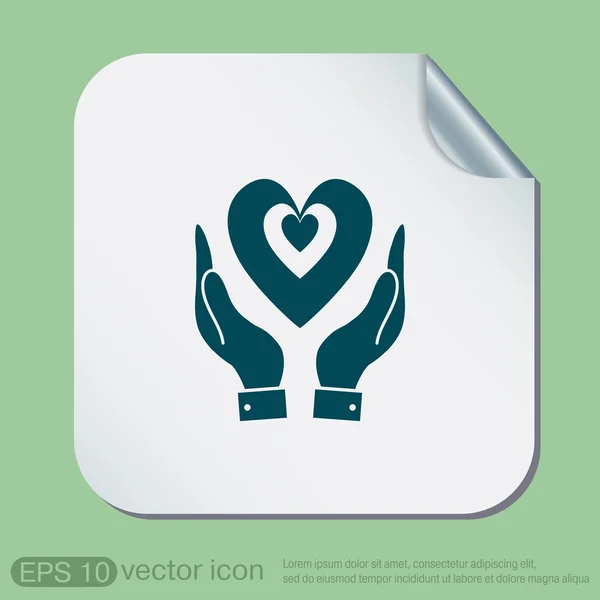 Hand holding a heart icon — Stock Vector