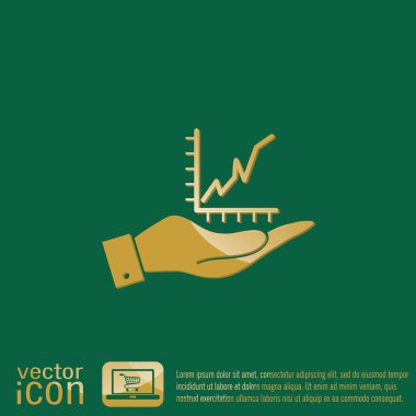 Grafik diyagramı şekil tutan el.