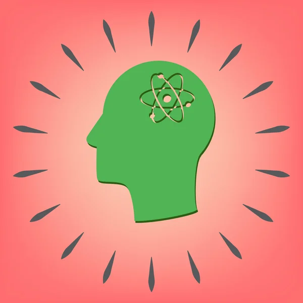 Άνθρωπος και το μυαλό του ατόμου, μόριο — Διανυσματικό Αρχείο