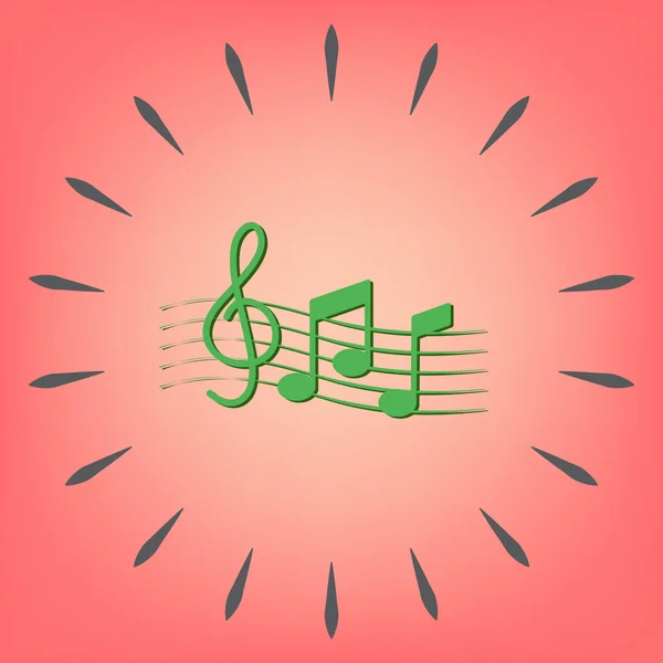 Muzieknoten en treble clef. — Stockvector