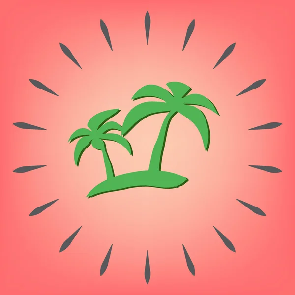 Isla con palmeras icono — Vector de stock