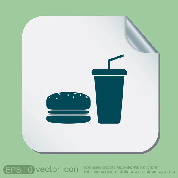 Burger and paper cup. — Stock Vector