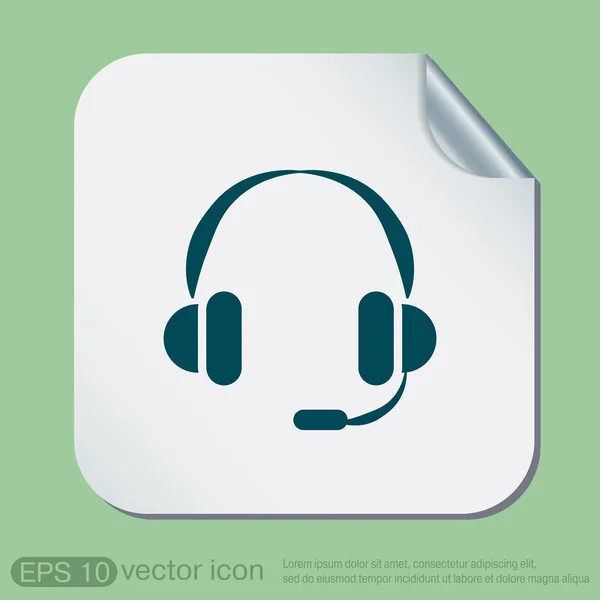 Obsługi klienta, ikona słuchawki — Wektor stockowy