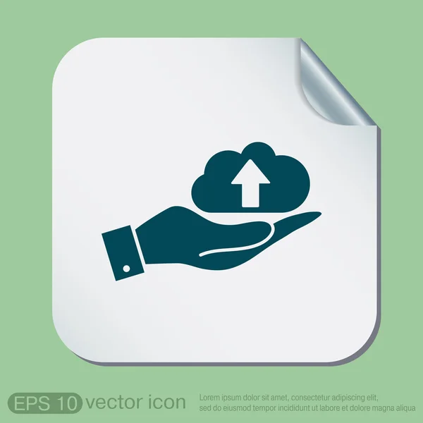 Hand hält einen Cloud-Download — Stockvektor