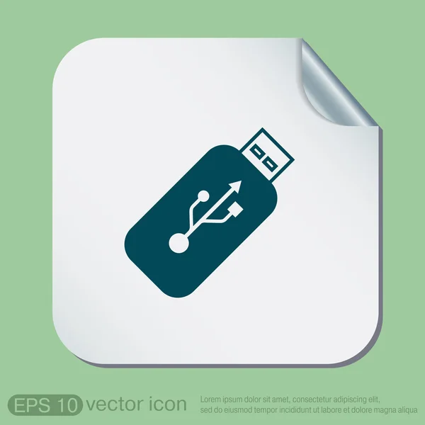 USB flash ikon lemez — Stock Vector