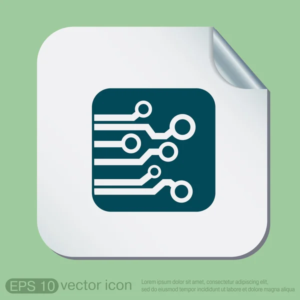 Circuit board sign icon. — Stock Vector