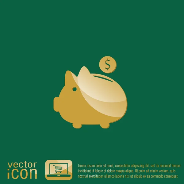 小猪银行货币的象征 — 图库矢量图片