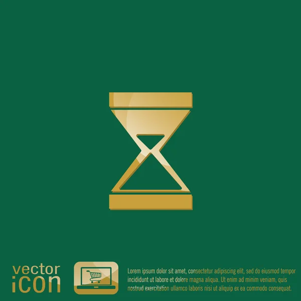 Hourglass waiting, icon expectations — Stock Vector