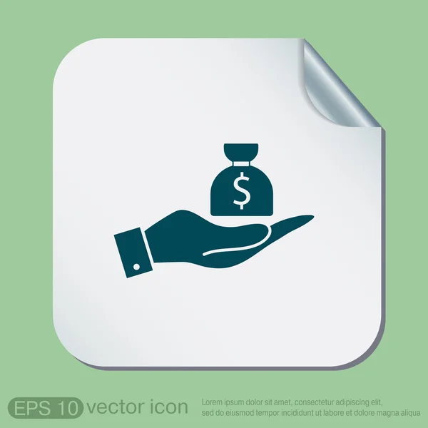 Hands holding bag of money — Stock Vector