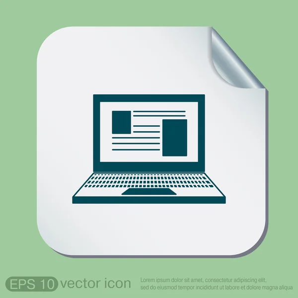 Notebook laptop icon. — Stock Vector