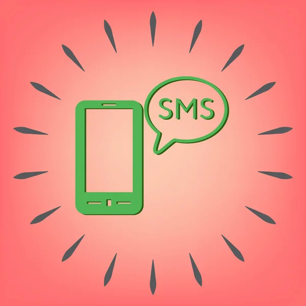 Smartphone med sms dialog. — Stock vektor