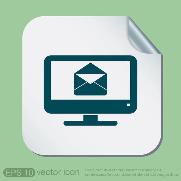 Monitor, envelope de letras — Vetor de Stock