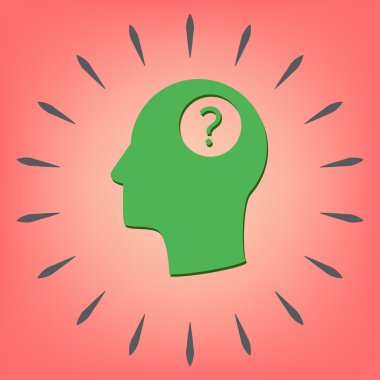 bir soru işareti ile baş