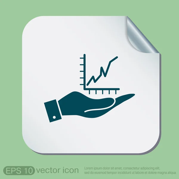 Hand holding a chart diagram figure — Stock Vector