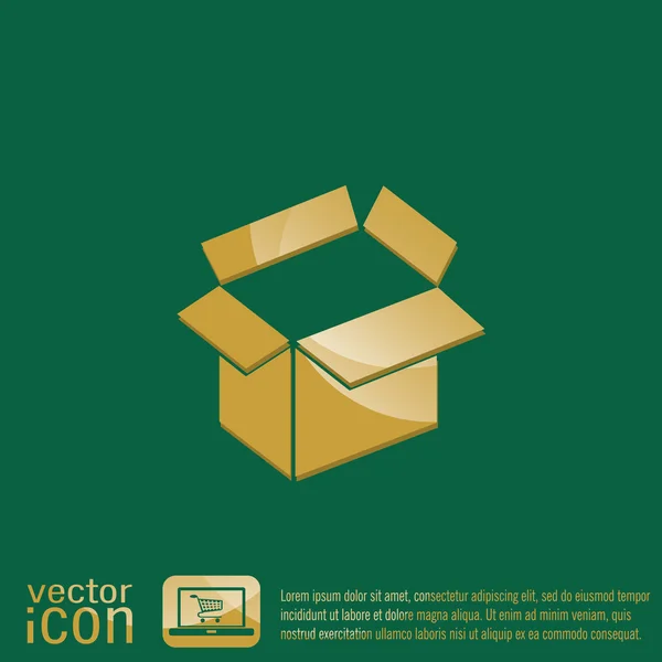 Caja de cartón abierta — Vector de stock