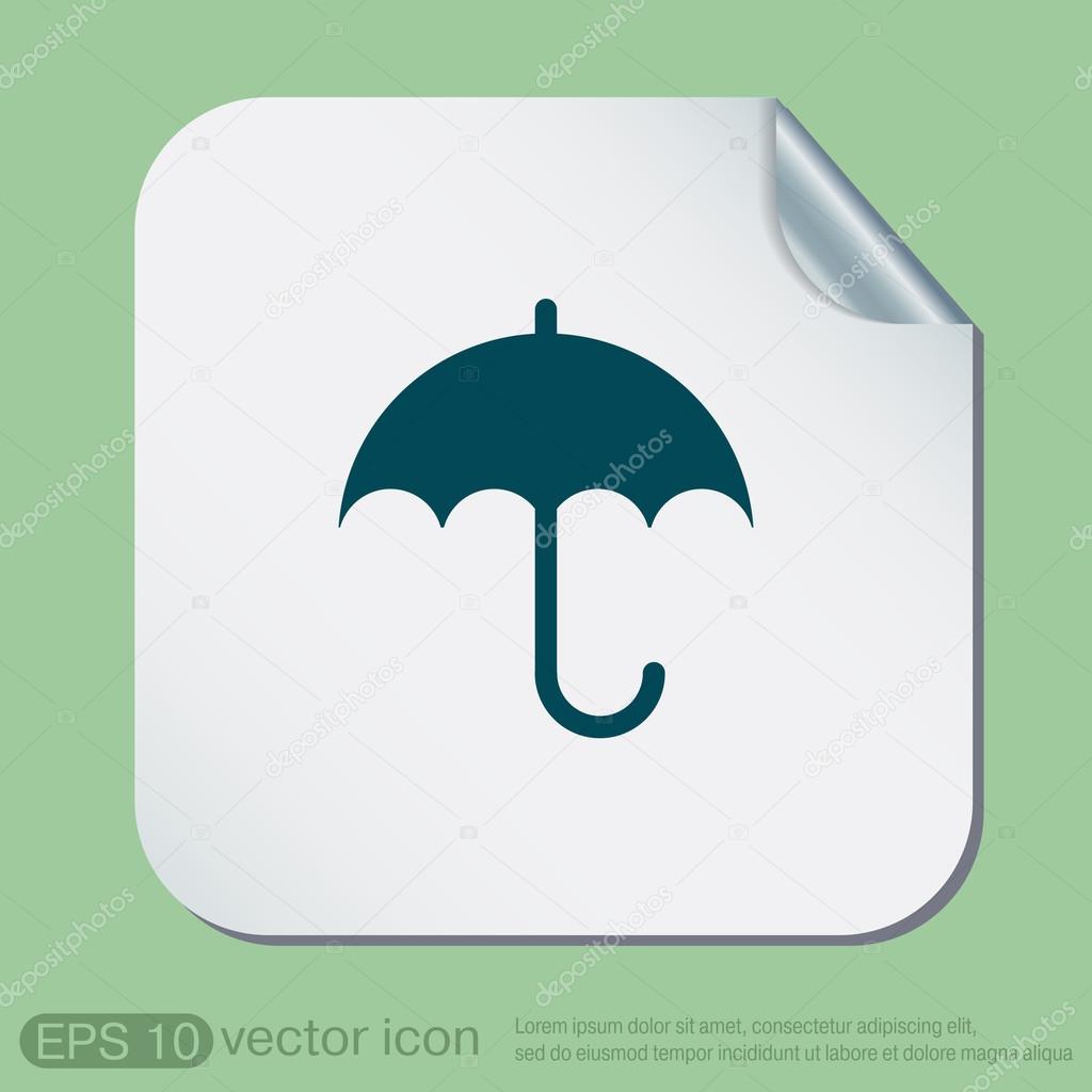Paraply ikon. beskyttelse mod regn Stock-illustration af ©Little_cuckoo  #79838162