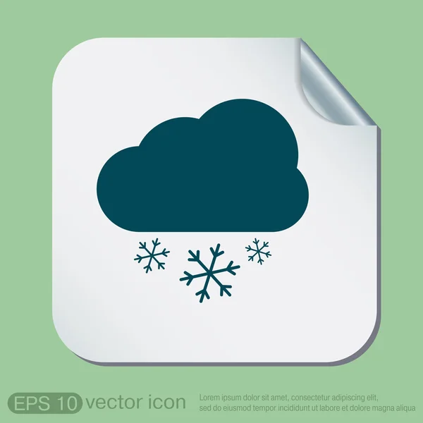 Icône météo, neige nuageuse — Image vectorielle